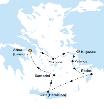 Celestyal Discovery İle Kuşadası Hareketli Yunan Adaları Kış Programı (4 Gece Konaklamalı)